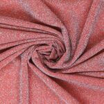 Tessuto Hollywood Maglina con Lurex Jersey MonoElastica - Fondo Salmone - Lurex Argento