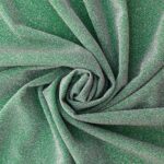 Tessuto Hollywood Maglina con Lurex Jersey MonoElastica - Fondo Tiffany - Lurex Argento