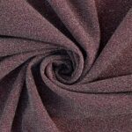 Tessuto Hollywood Maglina con Lurex Jersey MonoElastica - Fondo Bordeaux - Lurex Argento