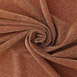 Tessuto Hollywood Maglina con Lurex Jersey MonoElastica - Fondo Arancio - Lurex Oro