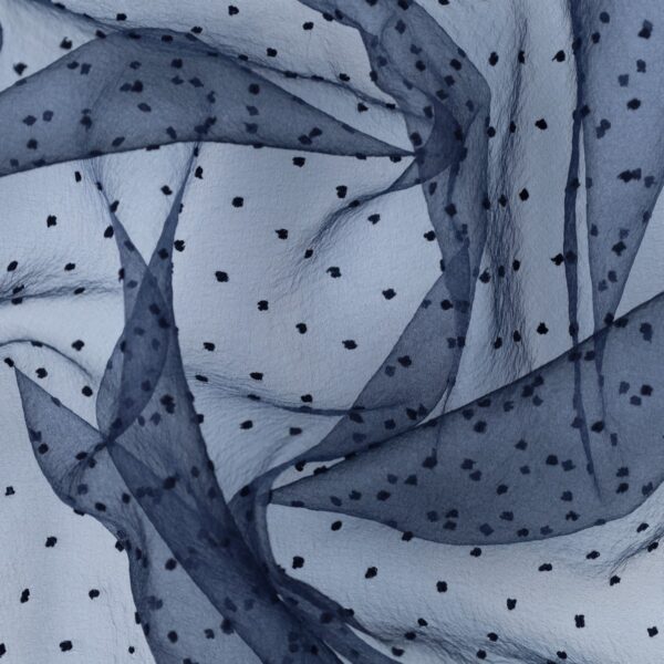 Organza Plumetis - Blu Notte - Mezzo Metro