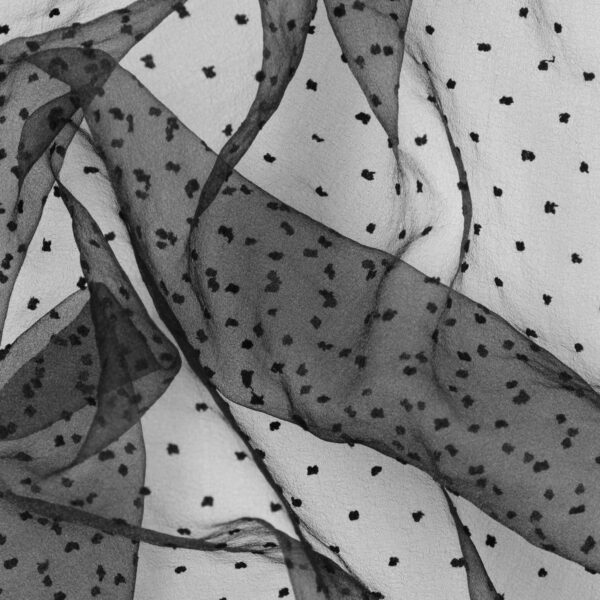 Organza Plumetis - Nero - Mezzo Metro