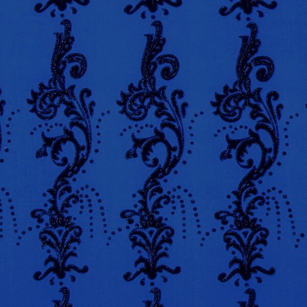 Lycra Fantasia Floccato Mata - Blu Royal