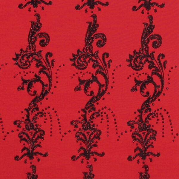 Lycra Fantasia Floccato Mata - Rosso - Glitter Rosso