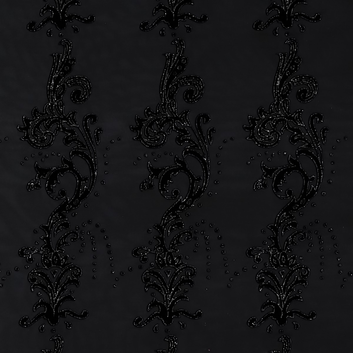 Lycra Fantasia Floccato Mata - Nero - Glitter Nero