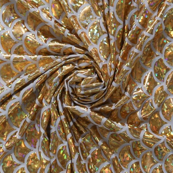 Lycra Fantasia Squamata Grande Oro