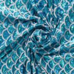 Lycra Fantasia Squamata Grande Turchese