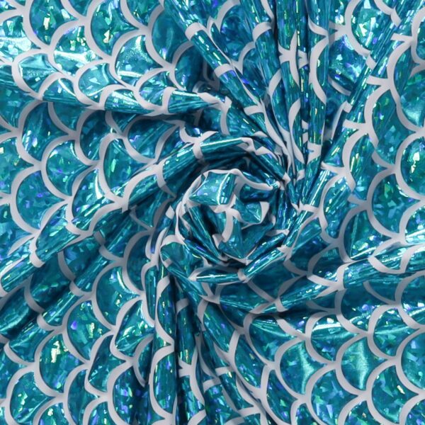 Lycra Fantasia Squamata Grande Turchese