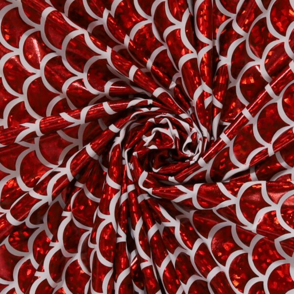 Lycra Fantasia Squamata Grande Rosso