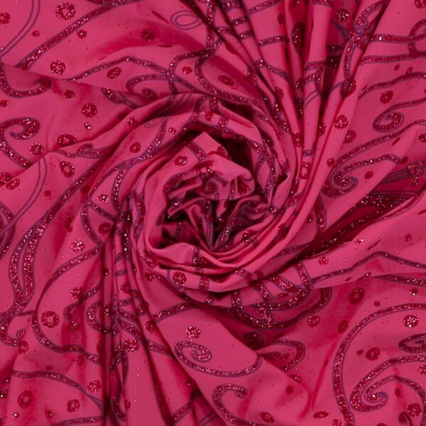 Lycra Fantasia Scarabeo Glitter Fucsia Fluo