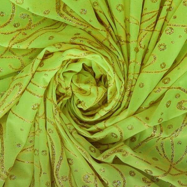 Lycra Fantasia Scarabeo Glitter Giallo Fluo