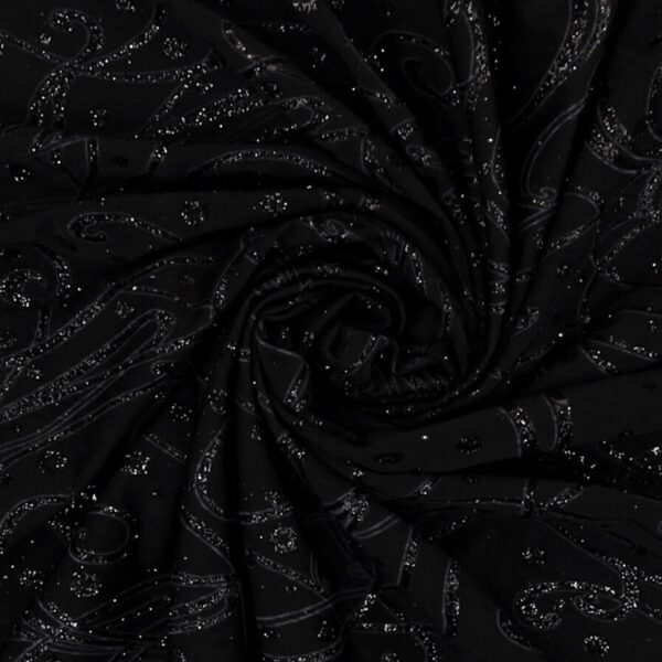 Lycra Fantasia Scarabeo Glitter Nero Nero
