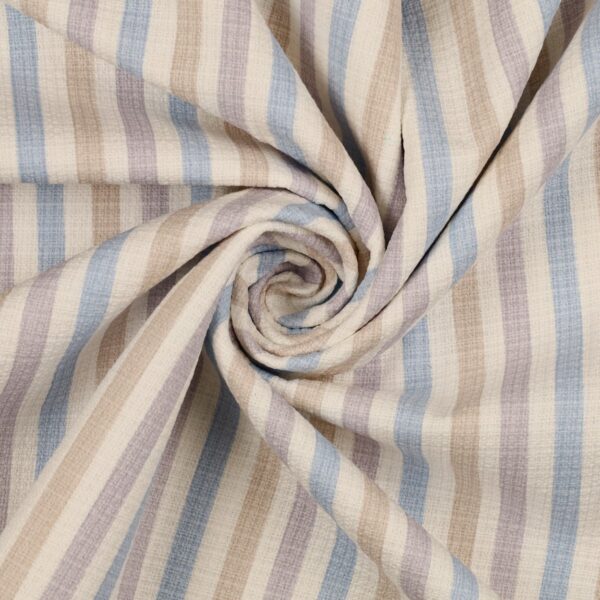 Tessuto Cotone Armaturato Kolibri Rigato Celeste