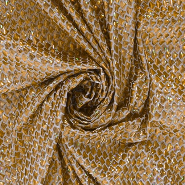 Lycra Fantasia Squamata Piccola Oro