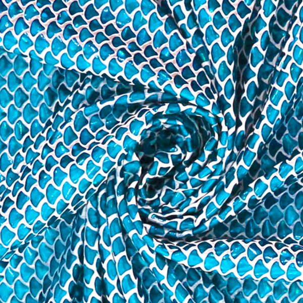 Lycra Fantasia Squamata Grande Turchese