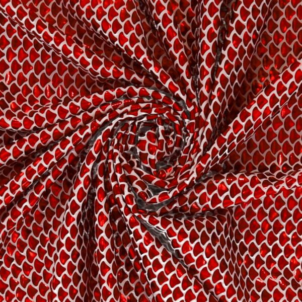 Lycra Fantasia Squamata Piccola Rosso