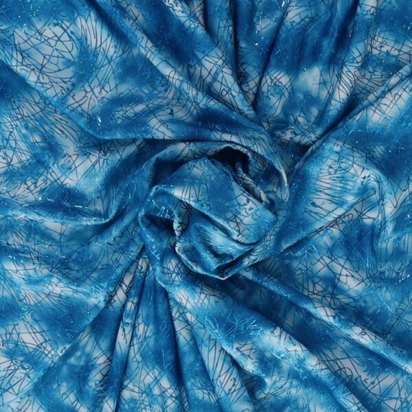 Lycra Fantasia Graffio Laminato Turchese
