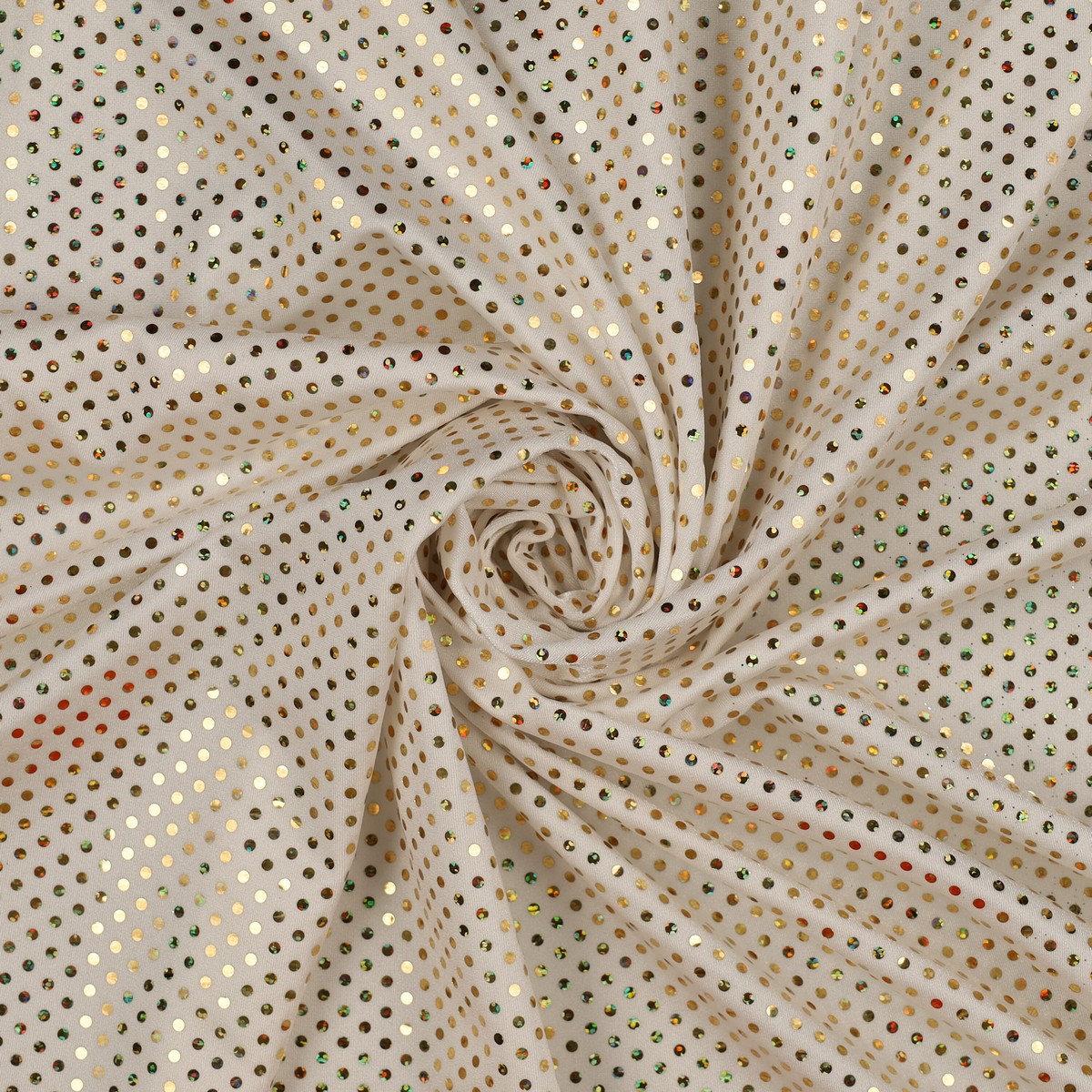 Lycra Fantasia Lux Bianco Paillettes Oro