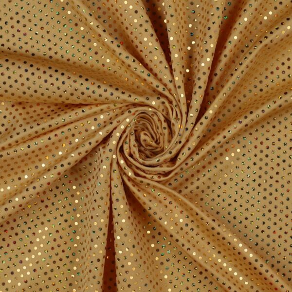 Lycra Fantasia Lux Carne Paillettes Oro
