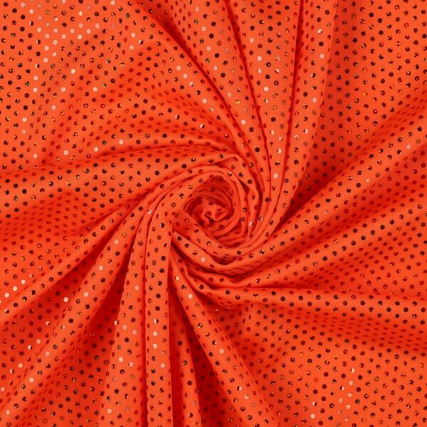 Lycra Fantasia Lux Arancio Fluo Paillettes Arancio