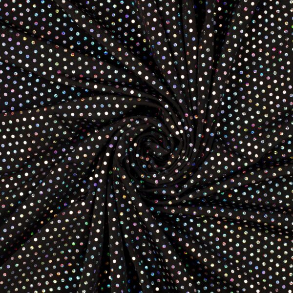 Lycra Fantasia Lux Nero Paillettes Argento