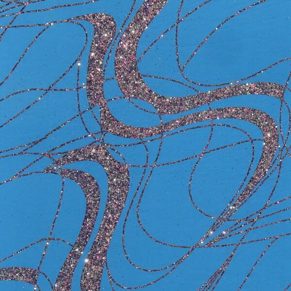 Lycra Fantasia Vortice Multi Glitter Turchese