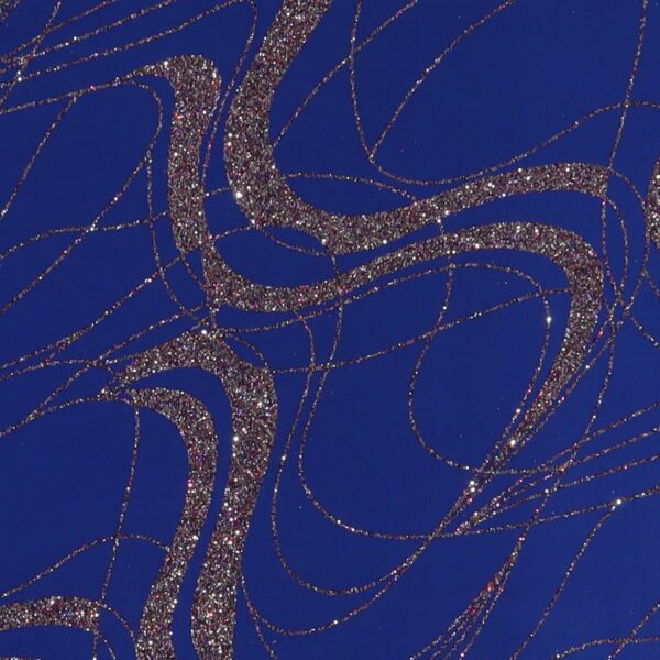 Lycra Fantasia Vortice Multi Glitter Blu Cina