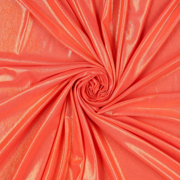 Lycra Fantasia Effetto Acqua Corallo Fluo effetto Oro