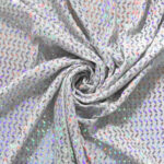 Maglia Elastica Lurex con Paillettes Zig Zag Iridescente - Bianco