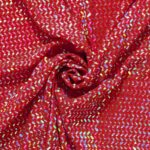 Maglia Elastica Lurex con Paillettes Zig Zag Iridescente - Rosso