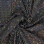 Maglia Elastica Lurex con Paillettes Zig Zag Iridescente - Nero