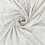 Maglia Elastica Lurex con Paillettes Stella - Bianco Paillettes Oro