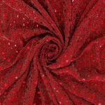 Maglia Elastica Lurex con Paillettes Stella - Rosso Paillettes Rossa