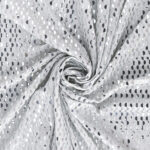 Maglia Elastica Lurex con Paillettes Mezza Luna - Bianco Paillettes Argento