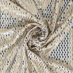 Maglia Elastica Lurex con Paillettes Mezza Luna - Bianco Paillettes Oro