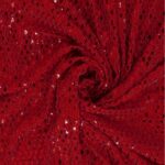 Maglia Elastica Lurex con Paillettes Mezza Luna - Rosso Paillettes Rossa