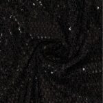 Maglia Elastica Lurex con Paillettes Mezza Luna - Nero Paillettes Nero