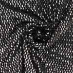 Maglia Elastica Lurex con Paillettes Mezza Luna - Nero Paillettes Argento