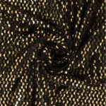 Maglia Elastica Lurex con Paillettes Mezza Luna - Nero Paillettes Oro