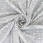 Maglia Elastica Lurex con Paillettes Zig Zag - Bianco Paillettes Argento