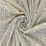 Maglia Elastica Lurex con Paillettes Zig Zag - Bianco Paillettes Oro