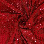 Maglia Elastica Lurex con Paillettes Esagonale - Rosso Paillettes Rossa