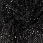 Maglia Elastica Lurex con Paillettes Esagonale - Nero Paillettes Nero
