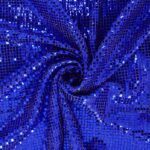 Maglia Elastica Lurex con Paillettes Quadrata - Blu Royal Paillettes Blu