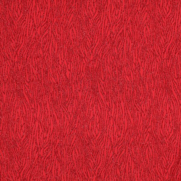 Tessuto mesh bielastico zebra glitter tono su tono Rosso - foto estesa