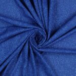 Tessuto mesh bielastico zebra glitter tono su tono Blu Royal - foto arricciata