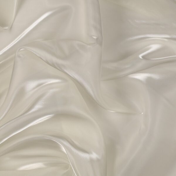Dettaglio organza lucida bianco seta - trasparenza e riflessi