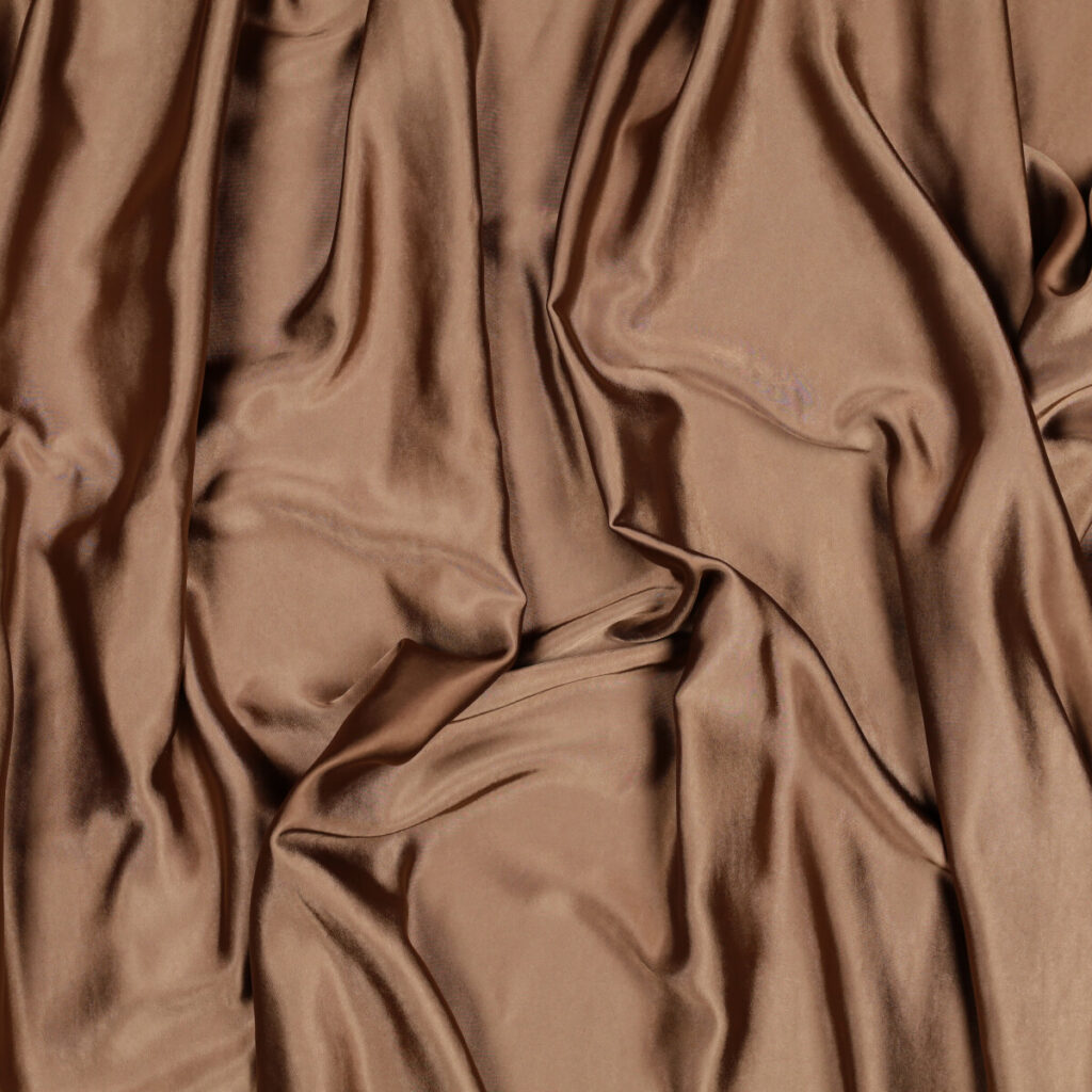 Tessuto Cupro Satin Manoseta Debacato - al Metro - NOCCIOLA