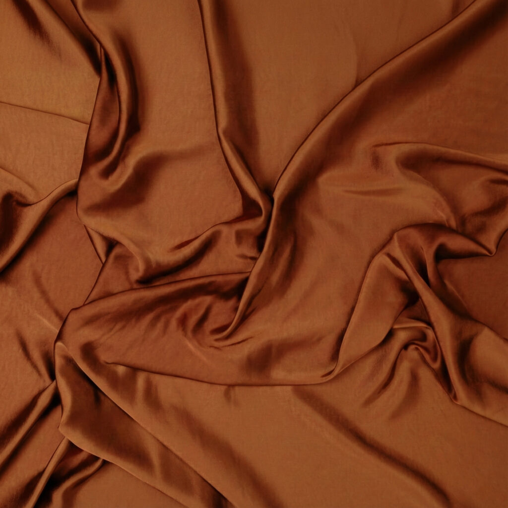 Tessuto Cupro Satin Manoseta Debacato - al Metro - CARAMELLO