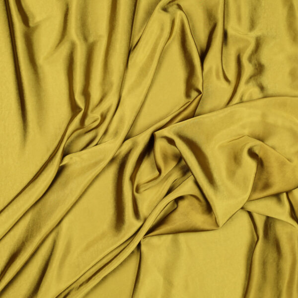 Tessuto Cupro Satin Manoseta Debacato - al Metro - SENAPE DORATO